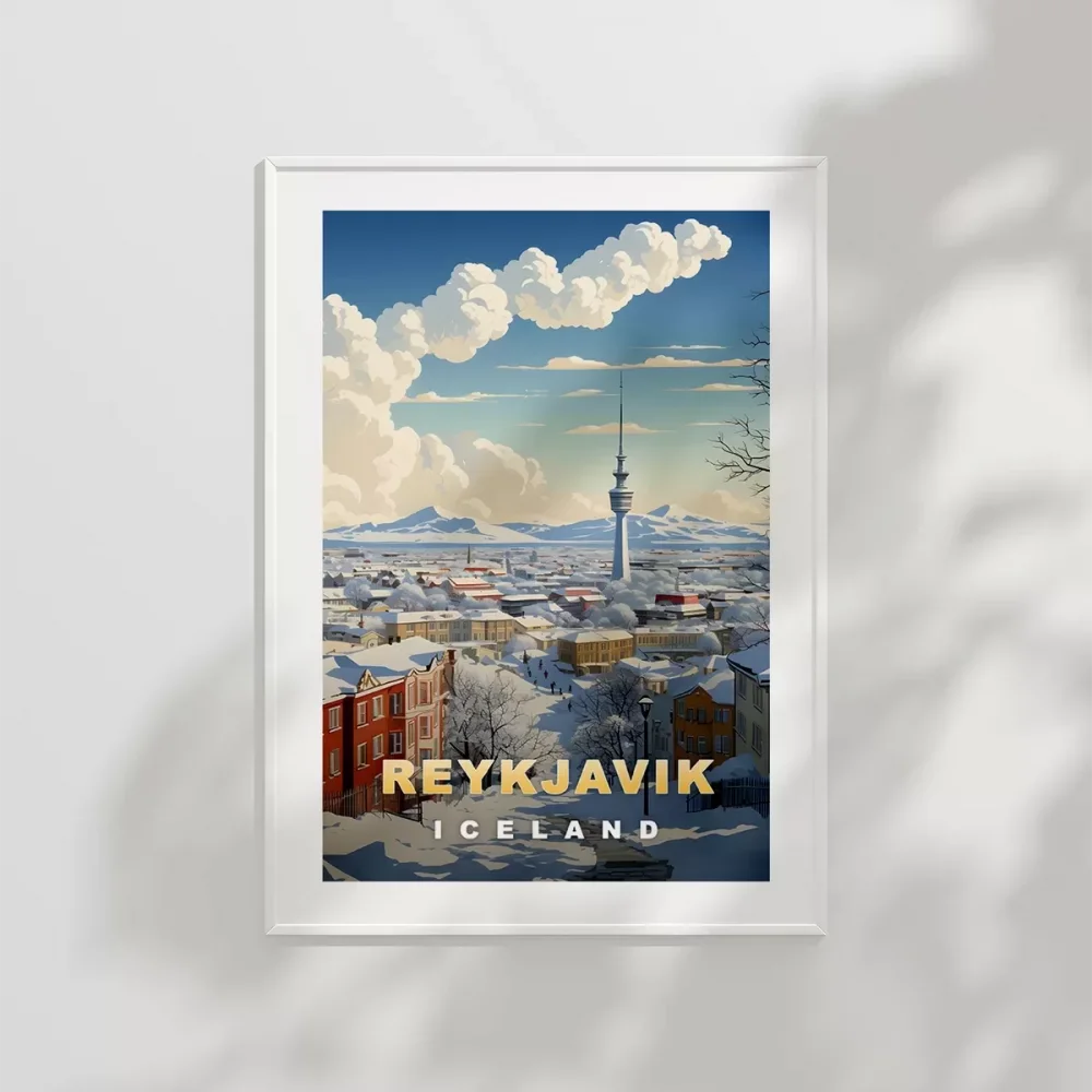 Reykjavik Kış Güzelliği Poster