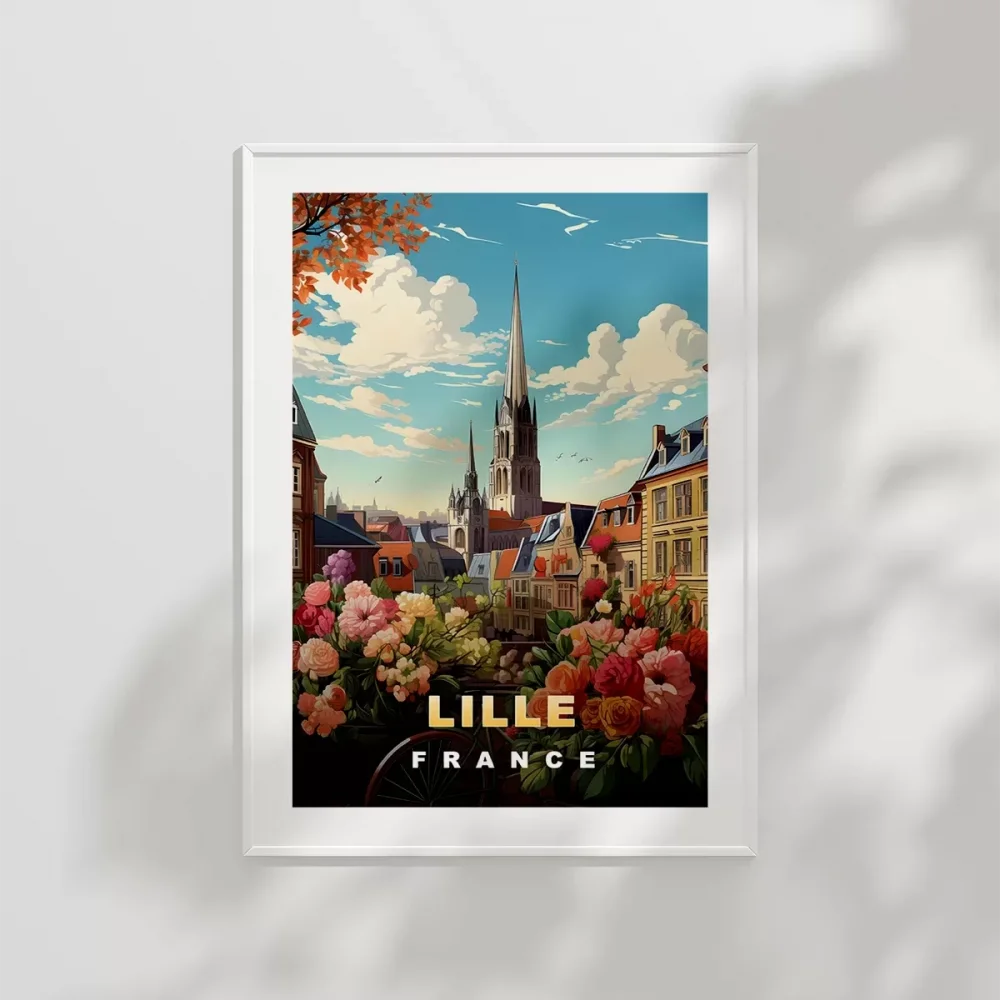 Romantik Lille Manzarası Sanat Poster