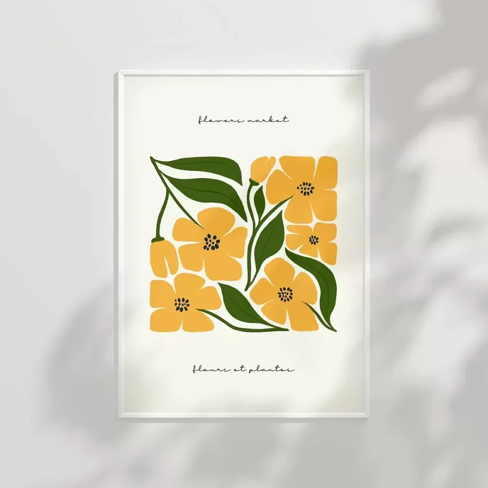 Sarı Çiçek Deseni Poster