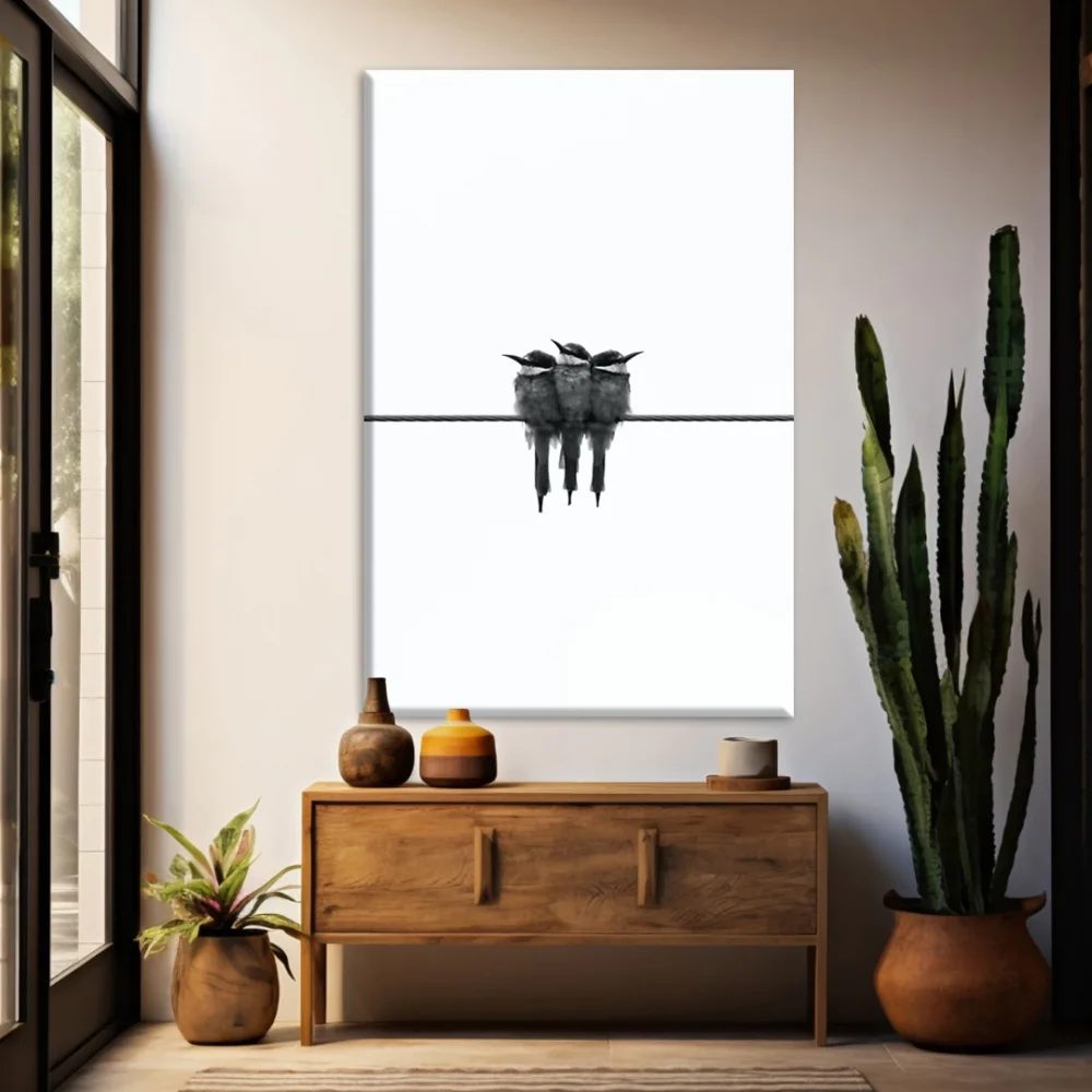 Sevimli Kuşlar Kanvas Tablo