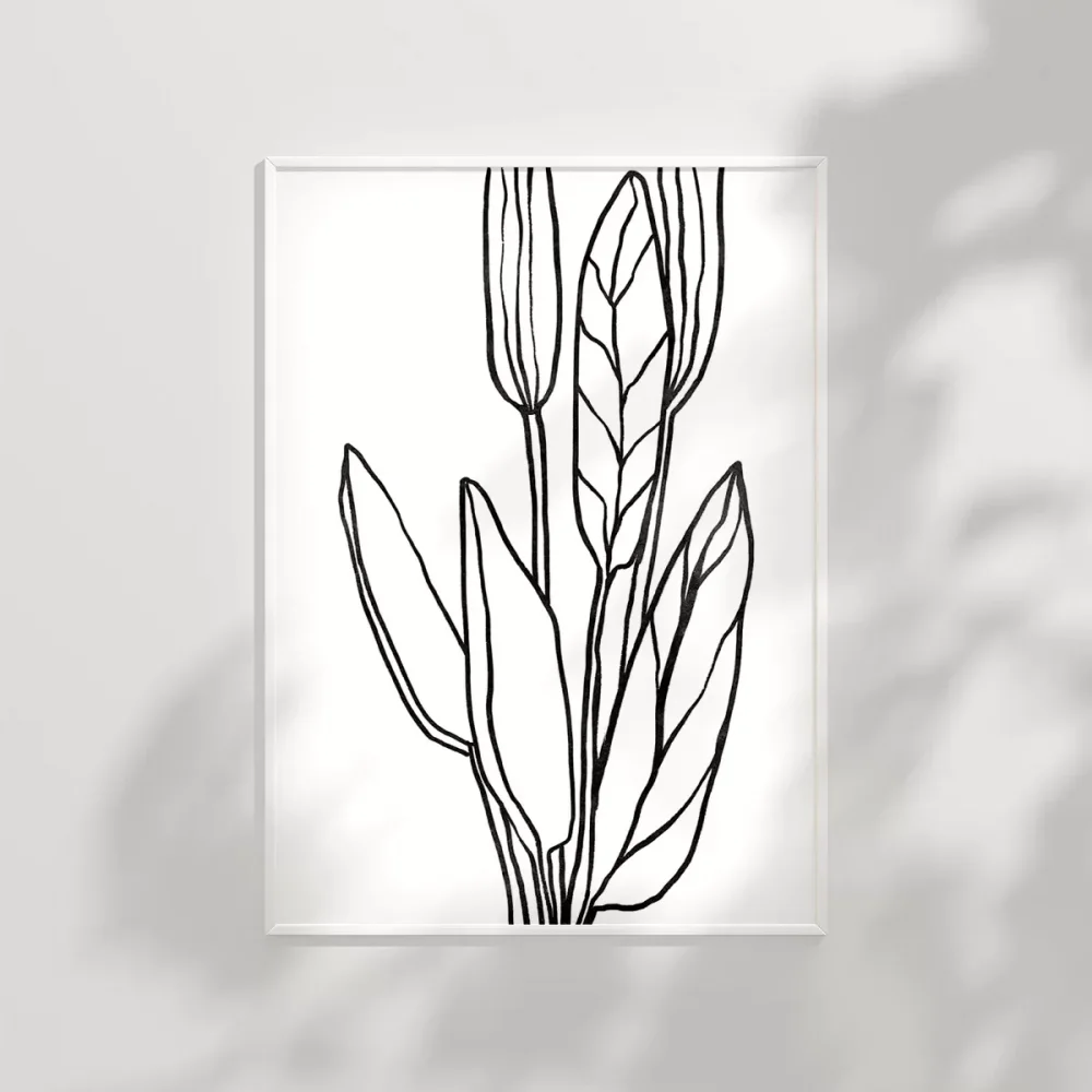 Soyut Bitki Formları Grafik Sanat Poster