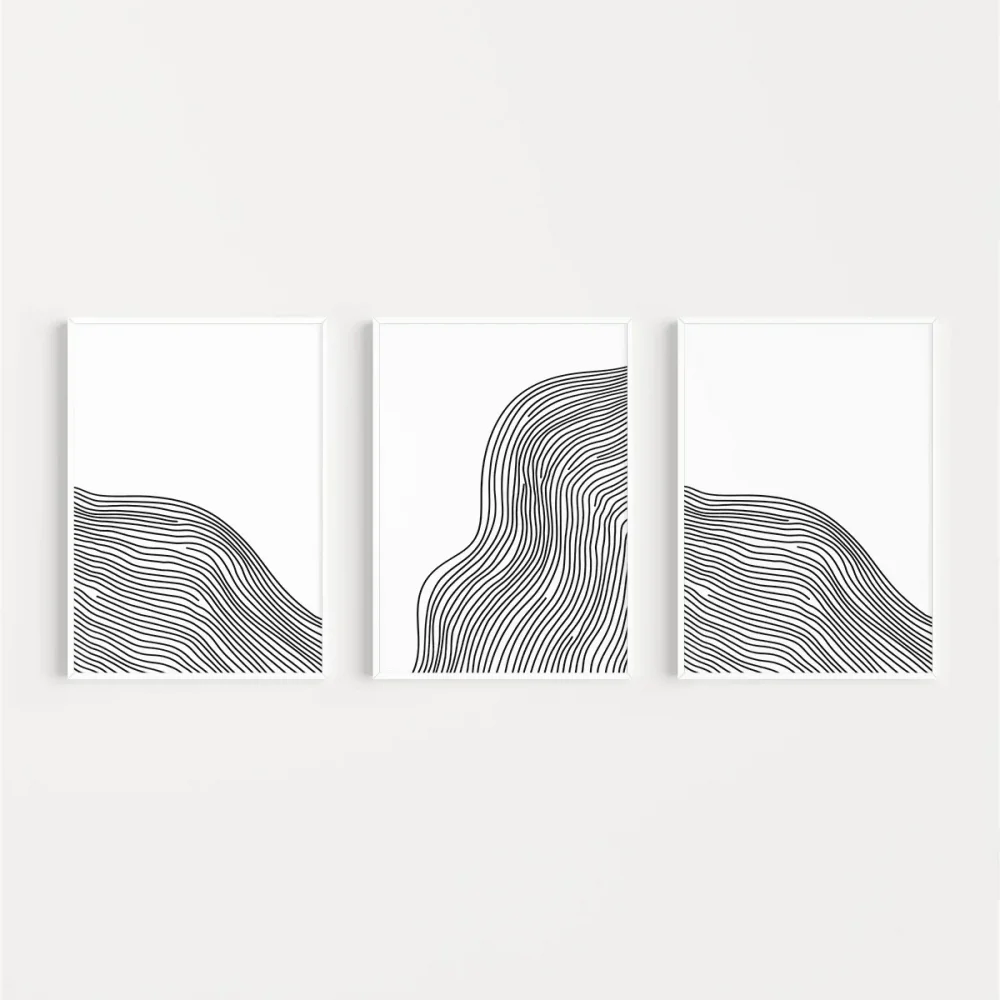 Soyut Hatlar ve Akış 3lü Poster
