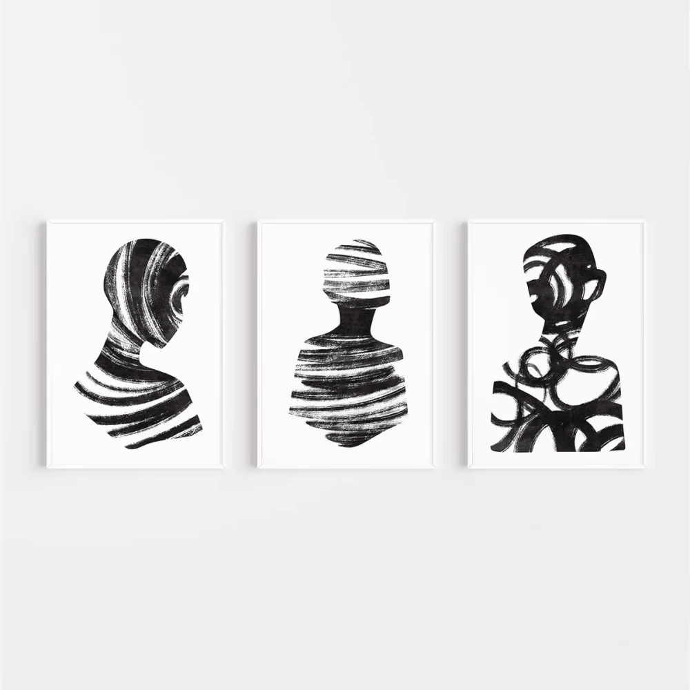 Soyut İnsan Silüetleri 3lü Poster