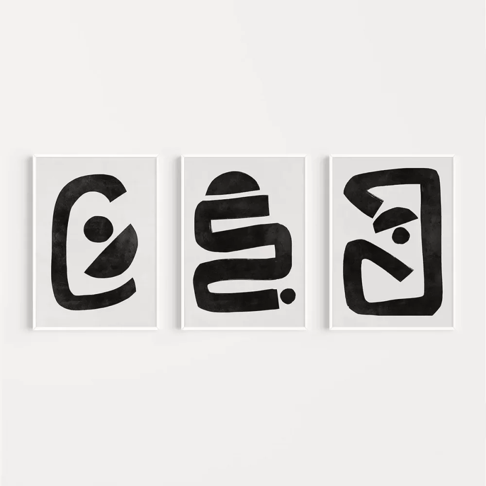 Soyut Kompozisyon Sanatı 3lü Poster