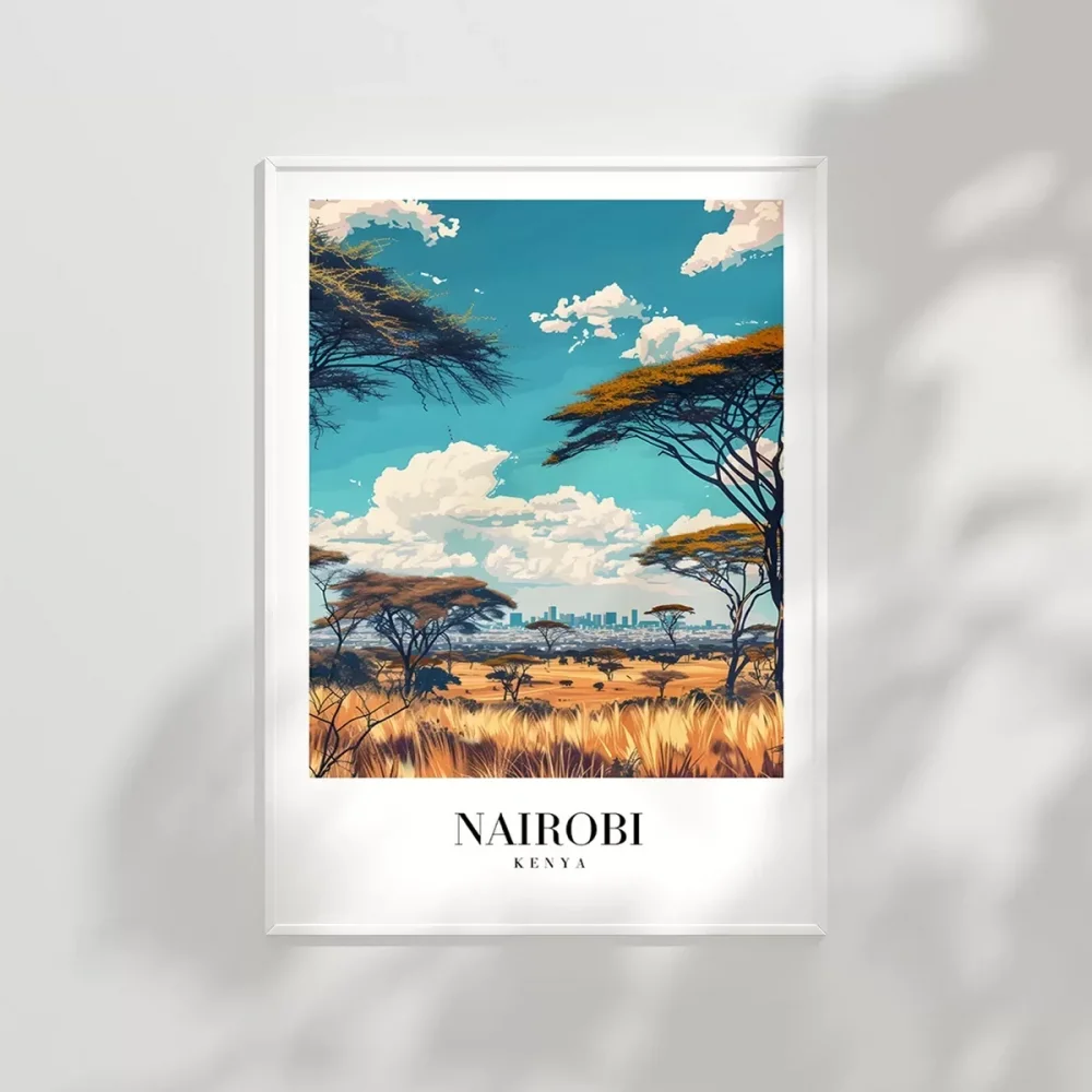 Vahşi Doğa ve Şehir Silüeti Poster