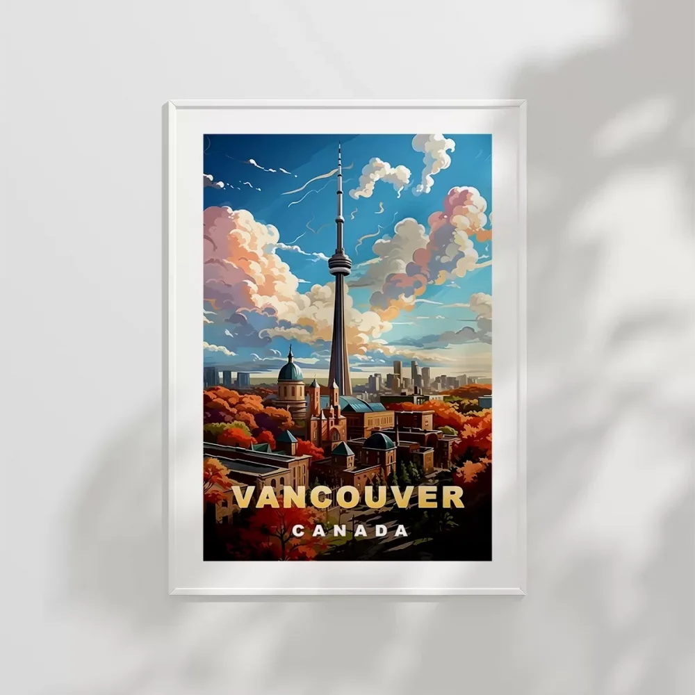 Vancouver ve Sonbahar Renkleri Şehir Poster