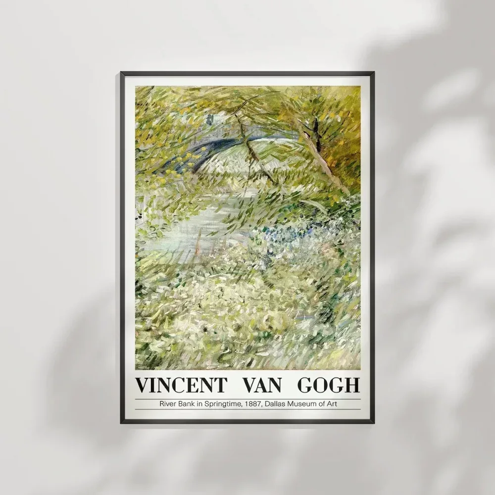 Vincent Van Gogh Riverbankda Bahar Vakti (2) Poster