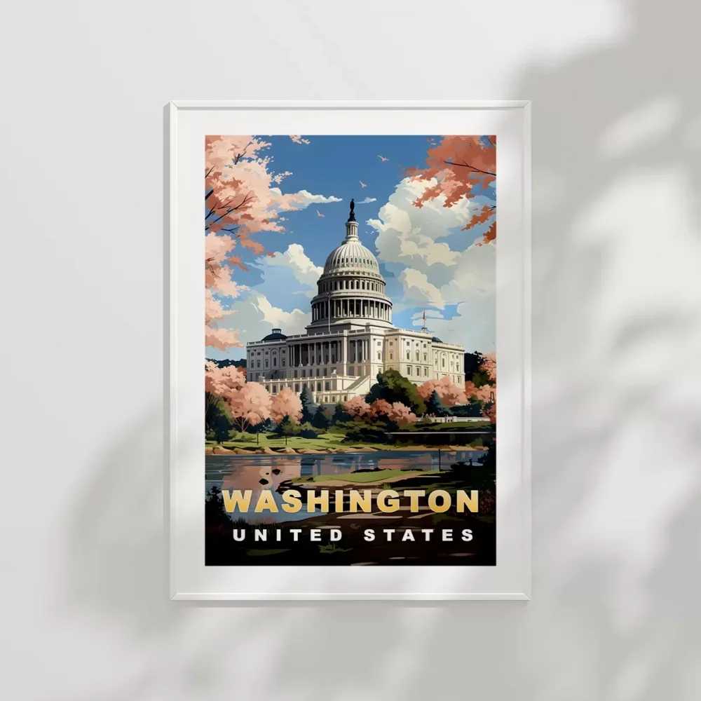 Washington Capitol Vintage Poster