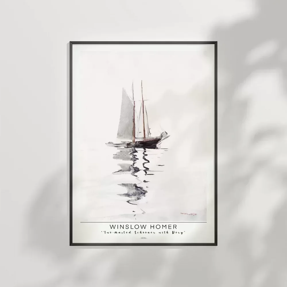 Winslow Homer Doryli İki Direkli Uskuna Poster