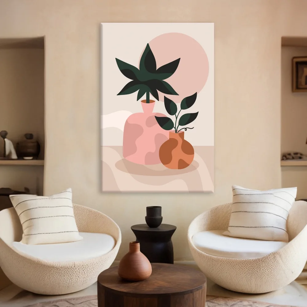 Yeşil Yapraklı Kanvas Tablo