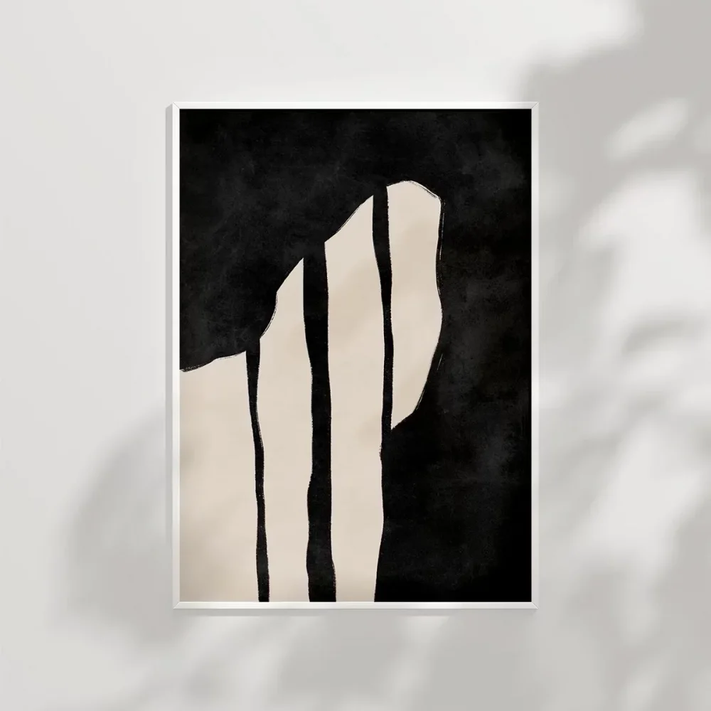 Zebra Çizgileri İlhamlı Soyut Sanat Poster