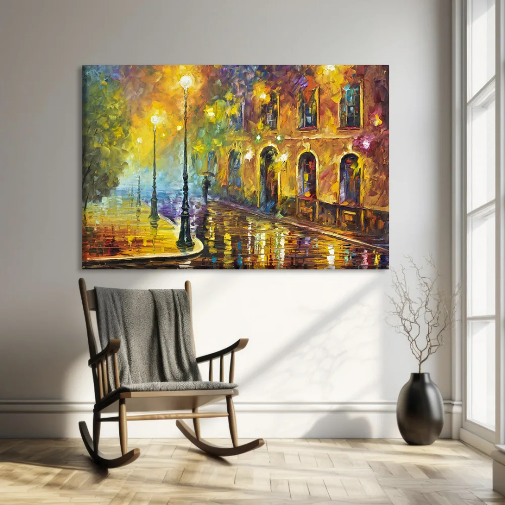 Yağmur Altında Kanvas Tablo