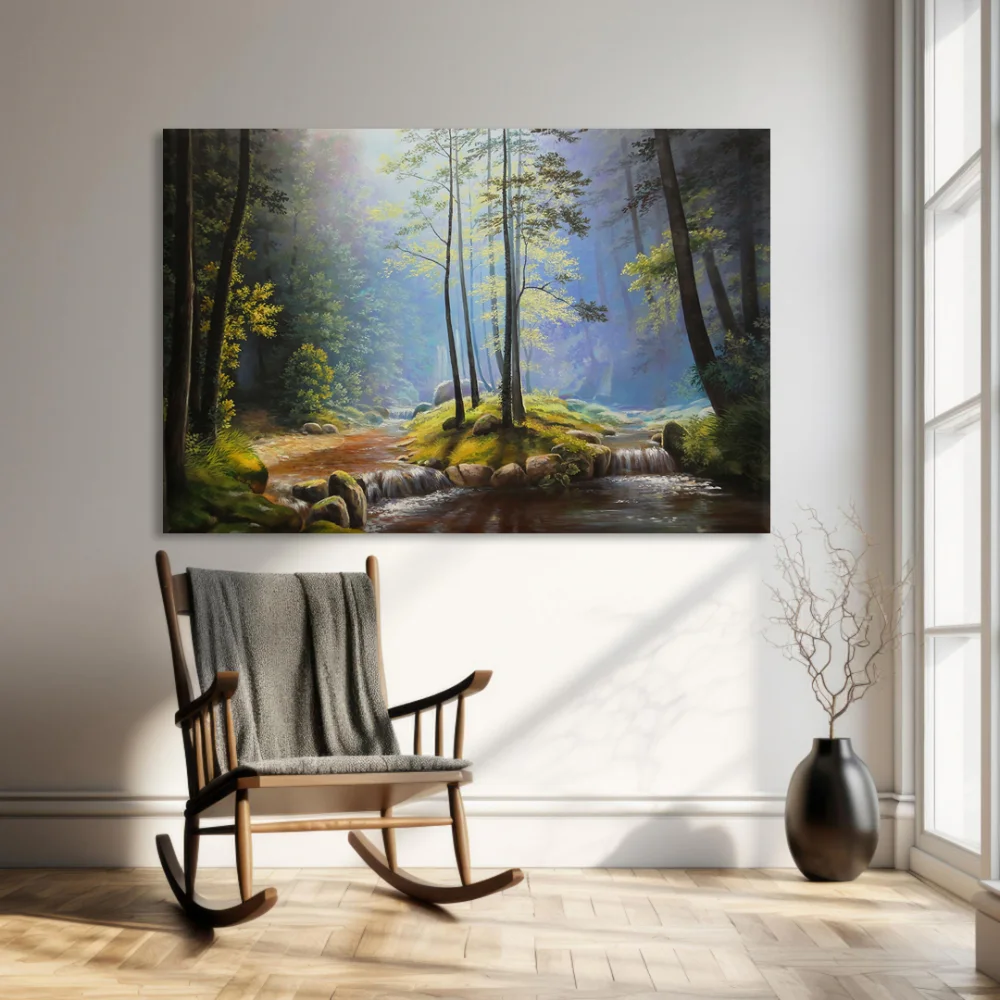 Işığın Ormanı Kanvas Tablo