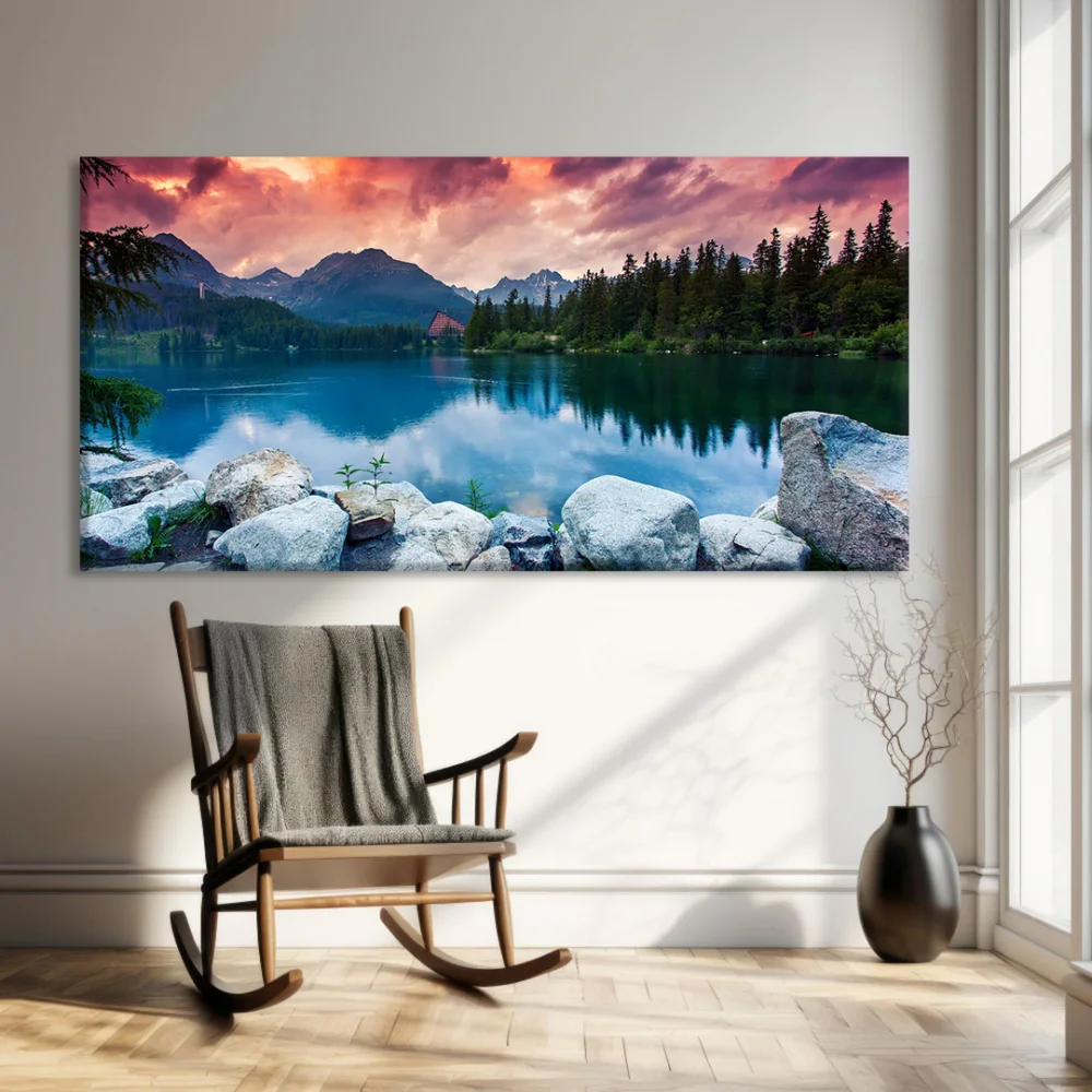 Alpenglow Gölü Kanvas Tablo