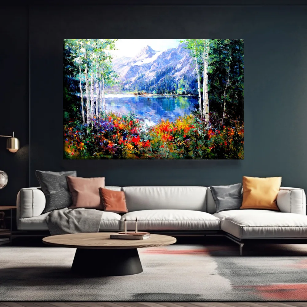 Dağ Yanı Bahçesi Kanvas Tablo