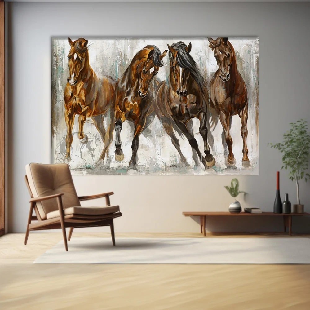 Yabani Atlar Kanvas Tablo