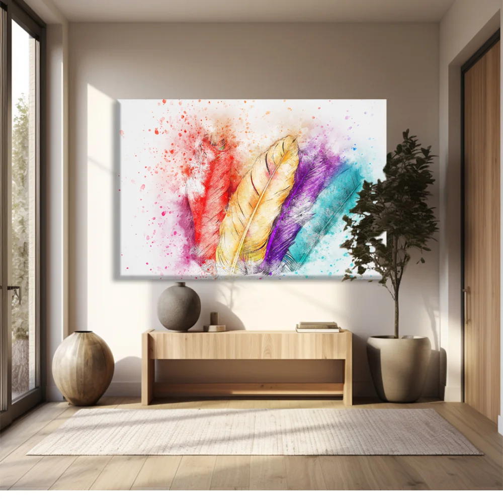 Renkli Tüyler Kanvas Tablo