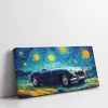 Yıldızlı Gece Araba Panoramik Yatay Kanvas Tablo