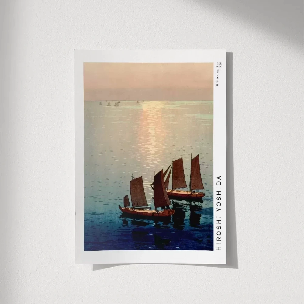 Çerçevesiz Poster Hiroshi Yoshida Işıltılı Deniz