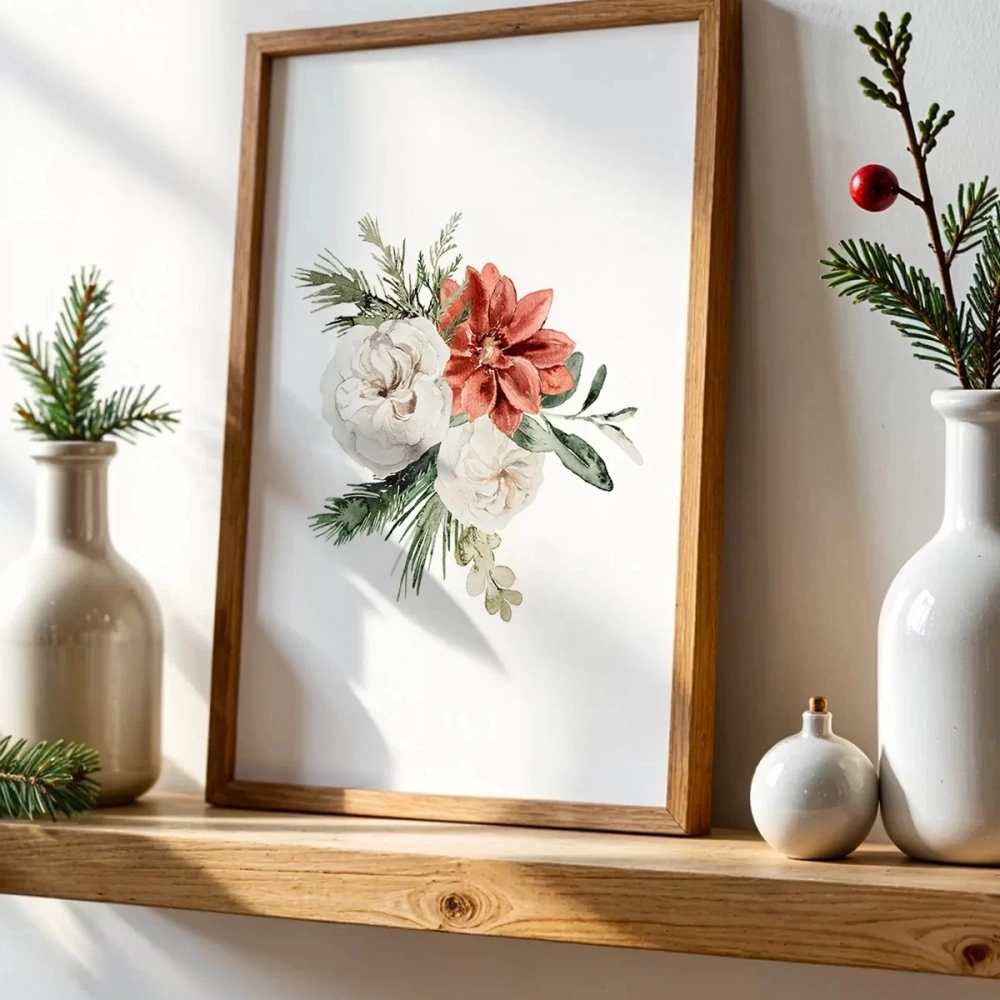 Çerçevesiz Poster Kış Çiçekleri