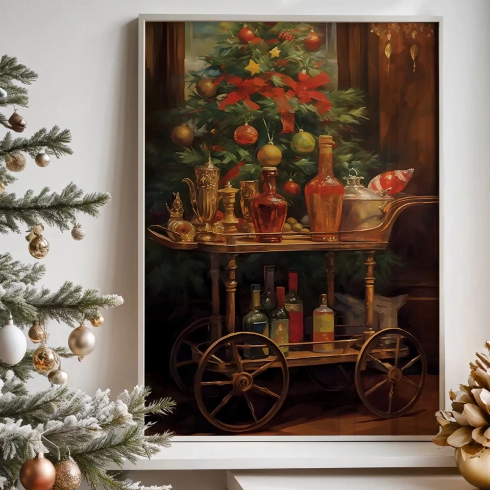 Çerçevesiz Poster Altın Detaylı Yılbaşı