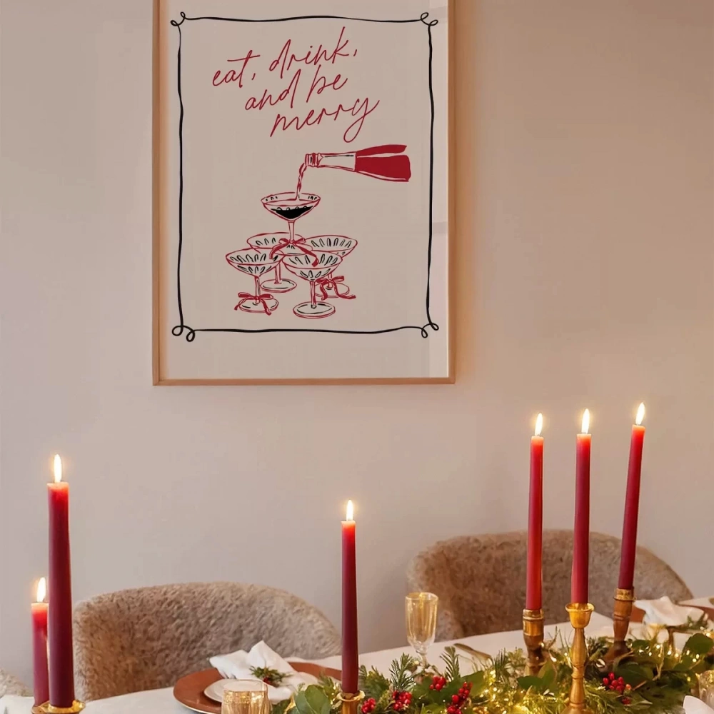 Çerçevesiz Poster Şık Yılbaşı Sofrası