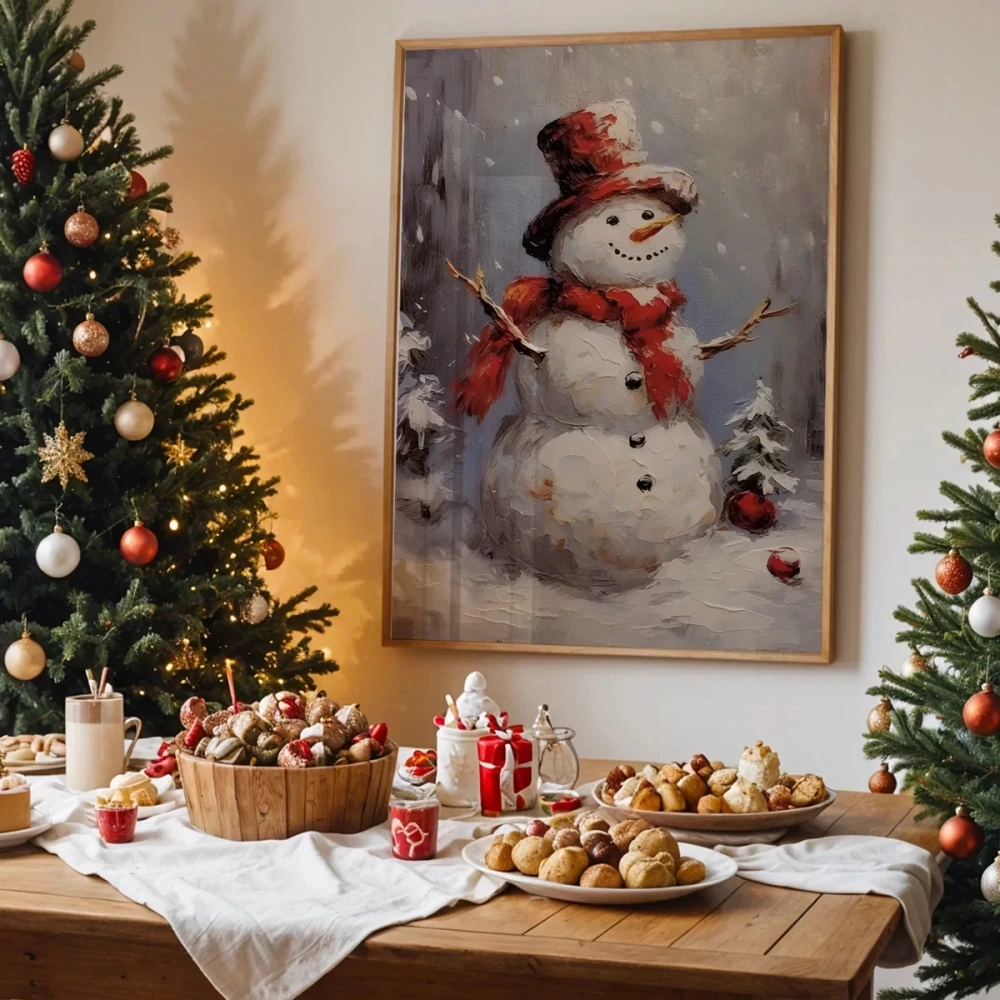 Çerçevesiz Poster Neşeli Kardan Adam