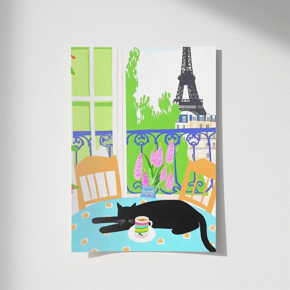 Çerçevesiz Poster Eiffel Gölgesinde Uyku