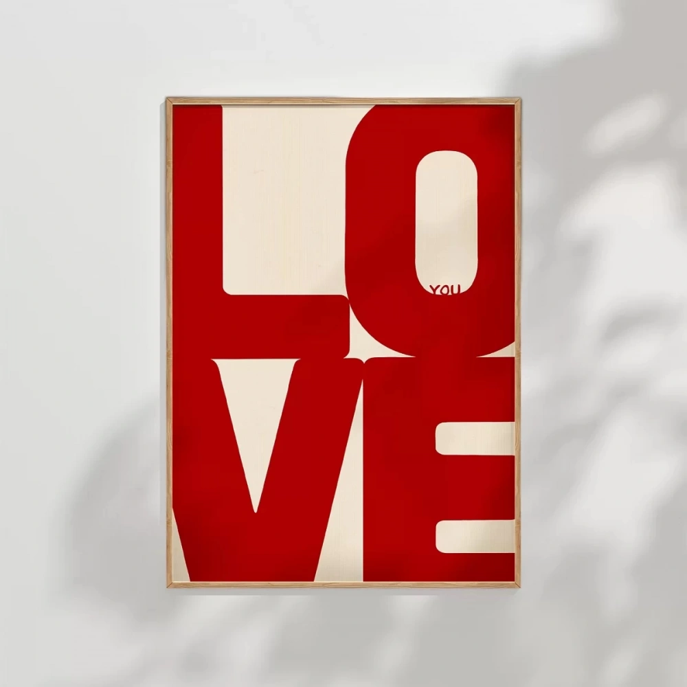 Çerçevesiz Poster LOVE You Büyük Tipografik