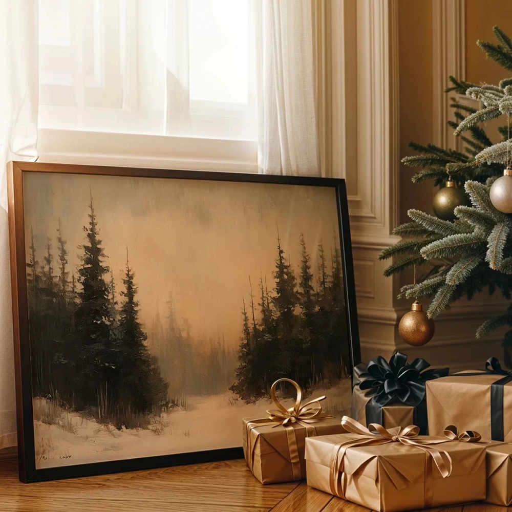 Çerçevesiz Poster Gün Doğumunda Kış