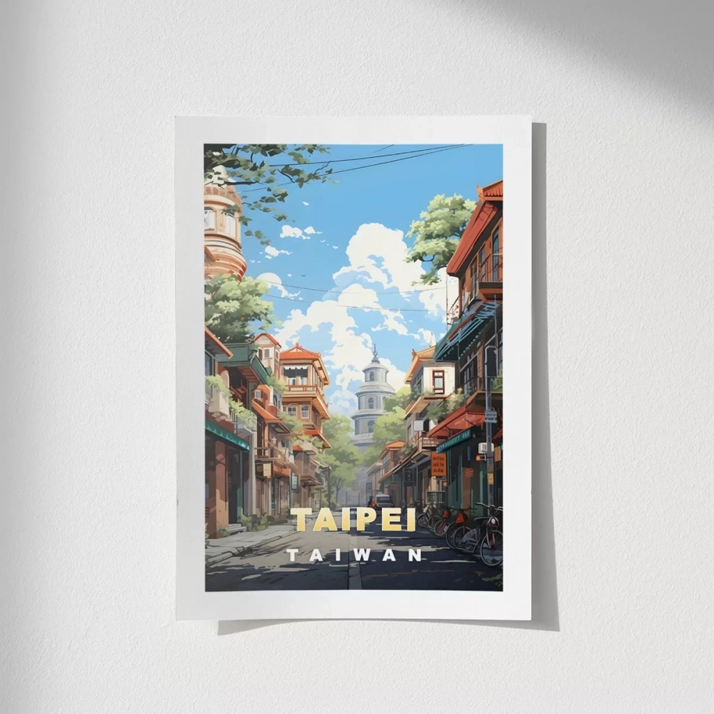 Çerçevesiz Poster Taipei Sokak Manzarası