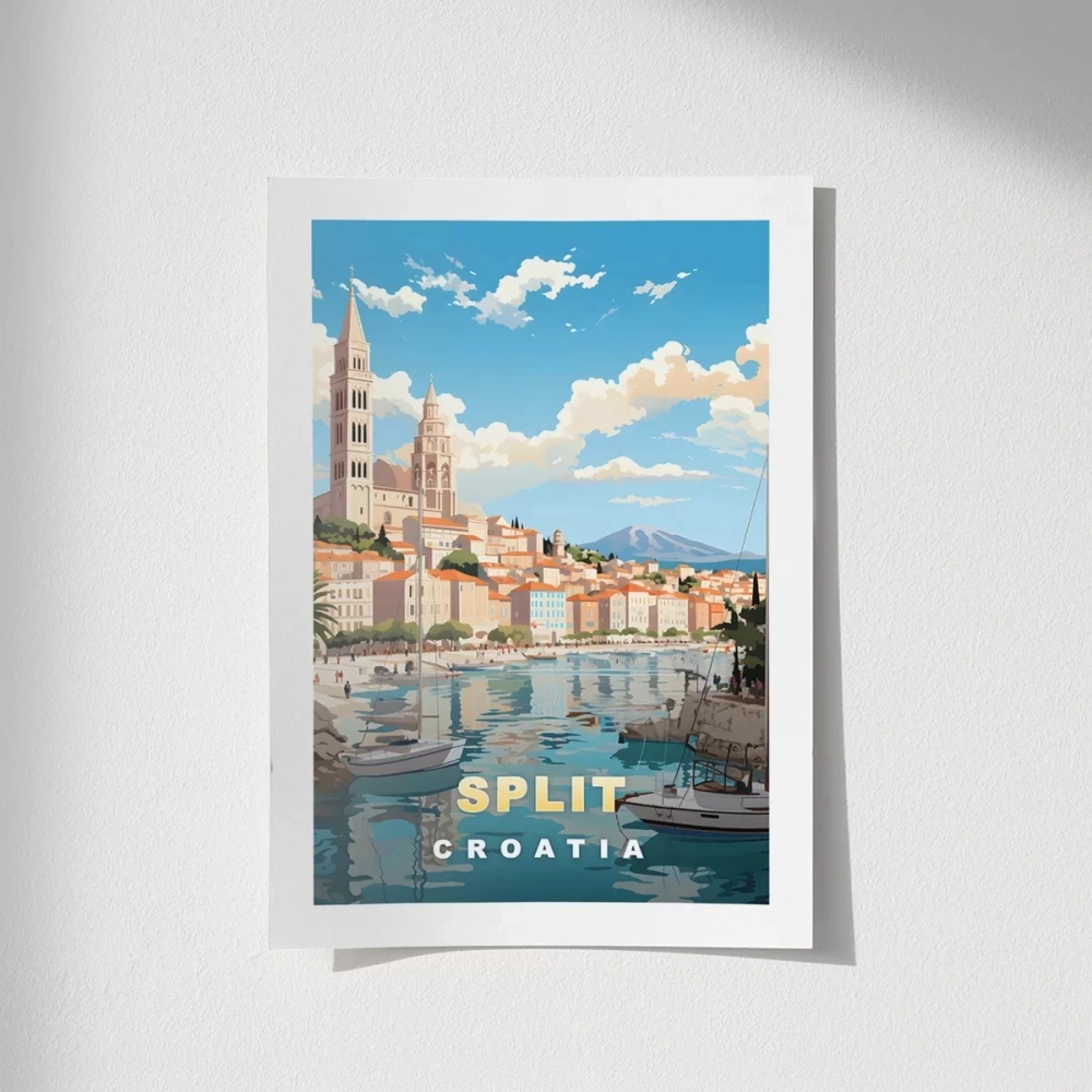 Çerçevesiz Poster Split Sahil Manzarası