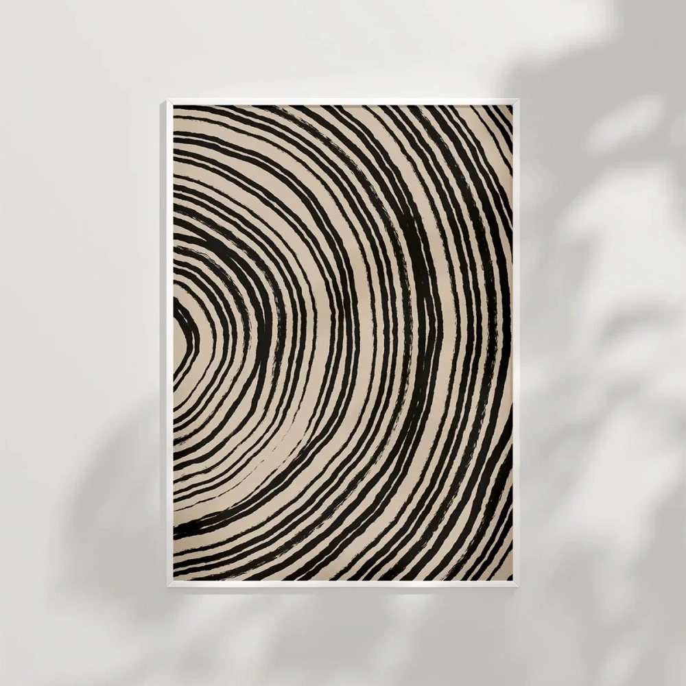 Ağaç Kabuğu Halkası Desenli Minimalist Poster