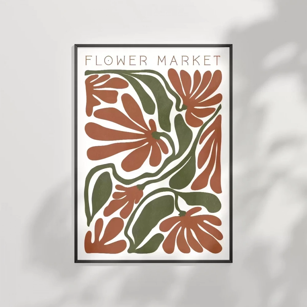 Art Nouveau Esintili Çiçekler Poster