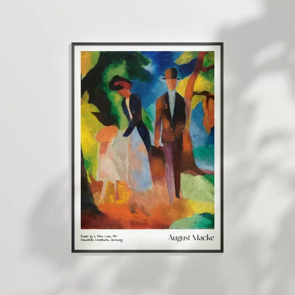 August Macke Mavi Gölde İnsanlar Poster