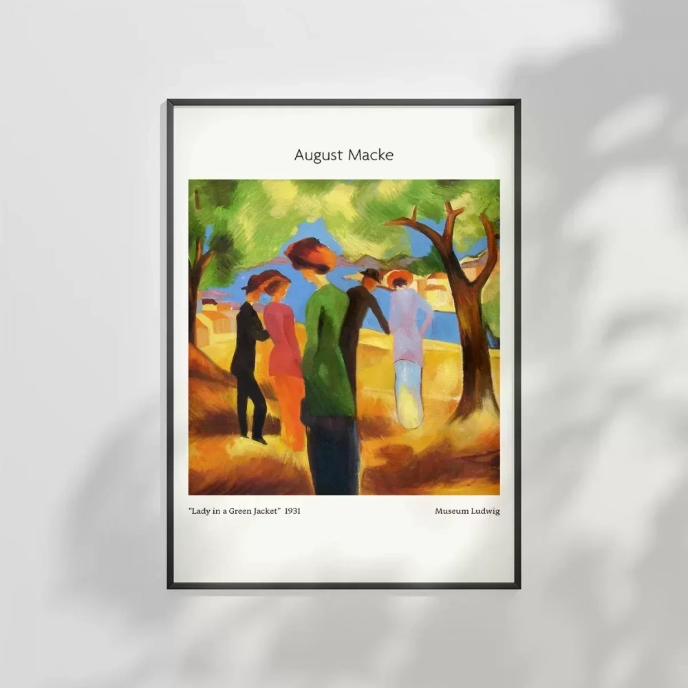 August Macke Yeşil Ceketli Kadın Poster