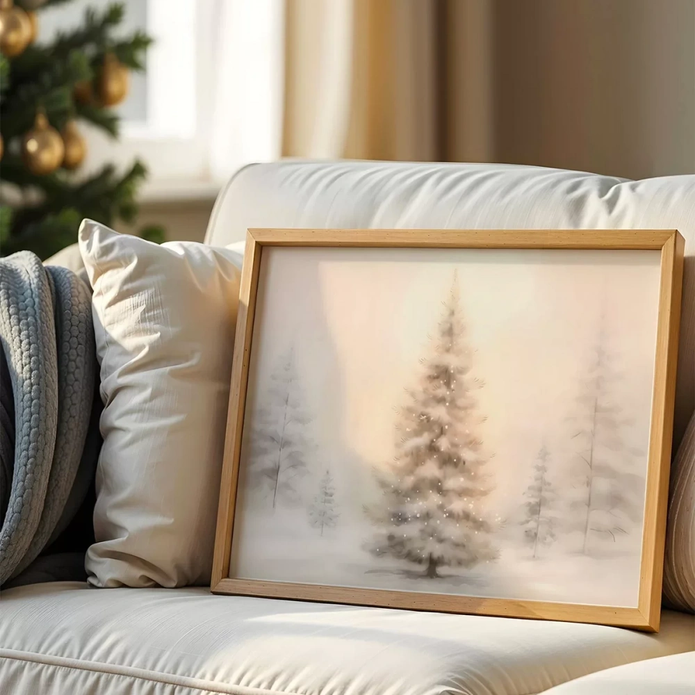 Aydınlatılmış Çam Ağacı Poster