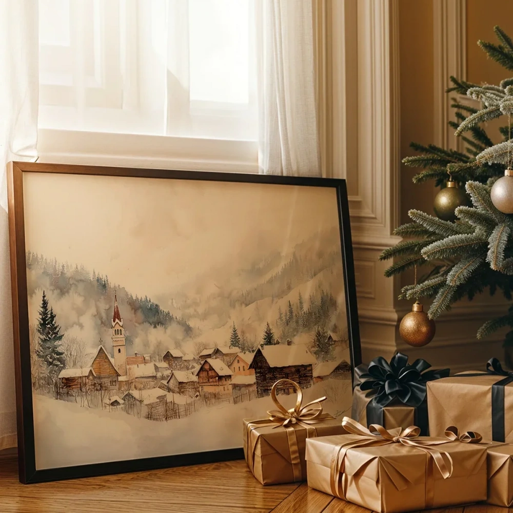 Beyaz Dağların Ev Huzuru Poster