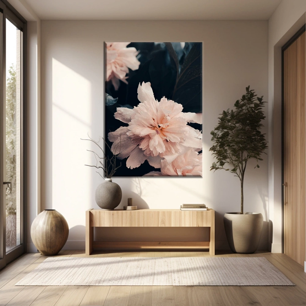 Pembe Çiçek Kanvas Tablo