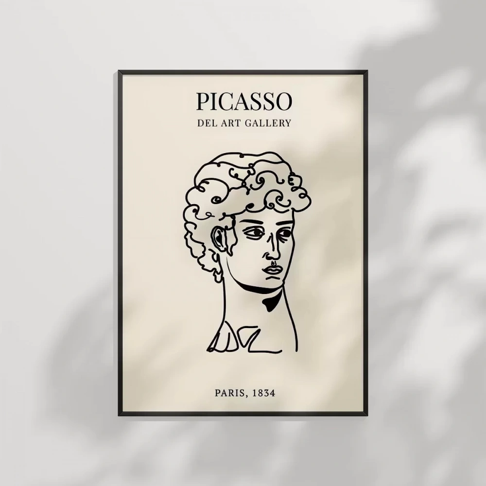 Çizgi Büst Portre Sanat Poster