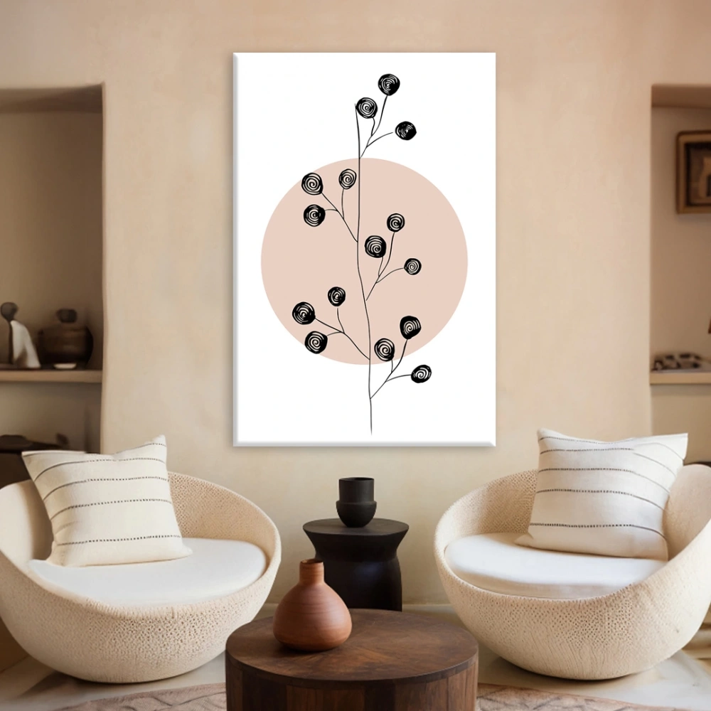 Çizgili ve Daireler Kanvas Tablo