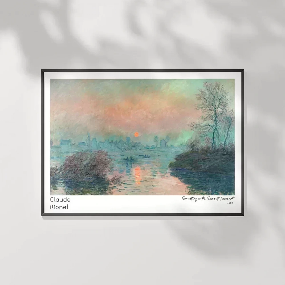 Claude Monet Lavacourtta Seine Nehrinde Gün Batımı Poster