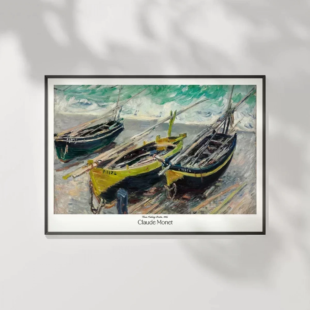 Claude Monet Üç Balıkçı Teknesi Poster
