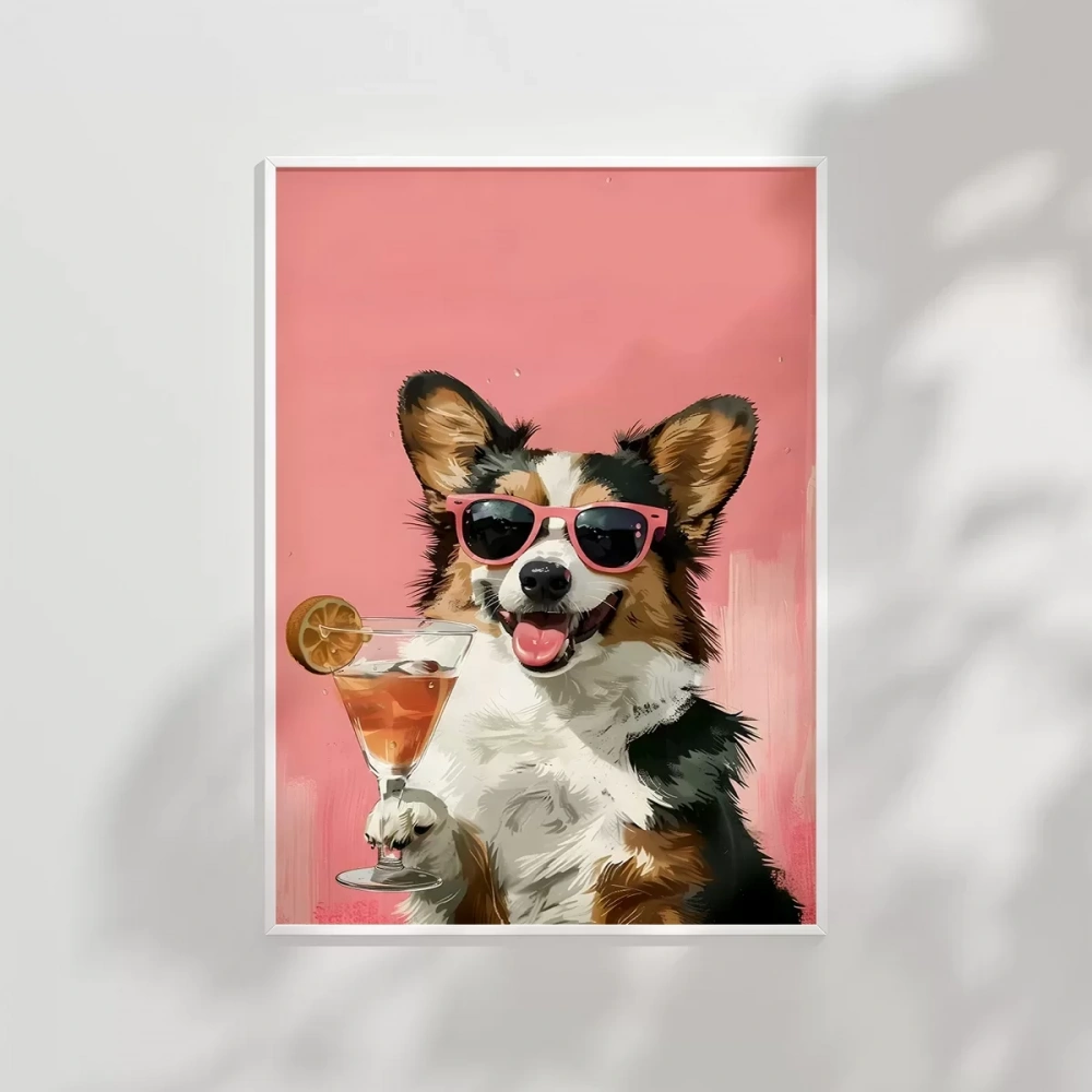 Corginin Pembe Gözlük Stili Poster