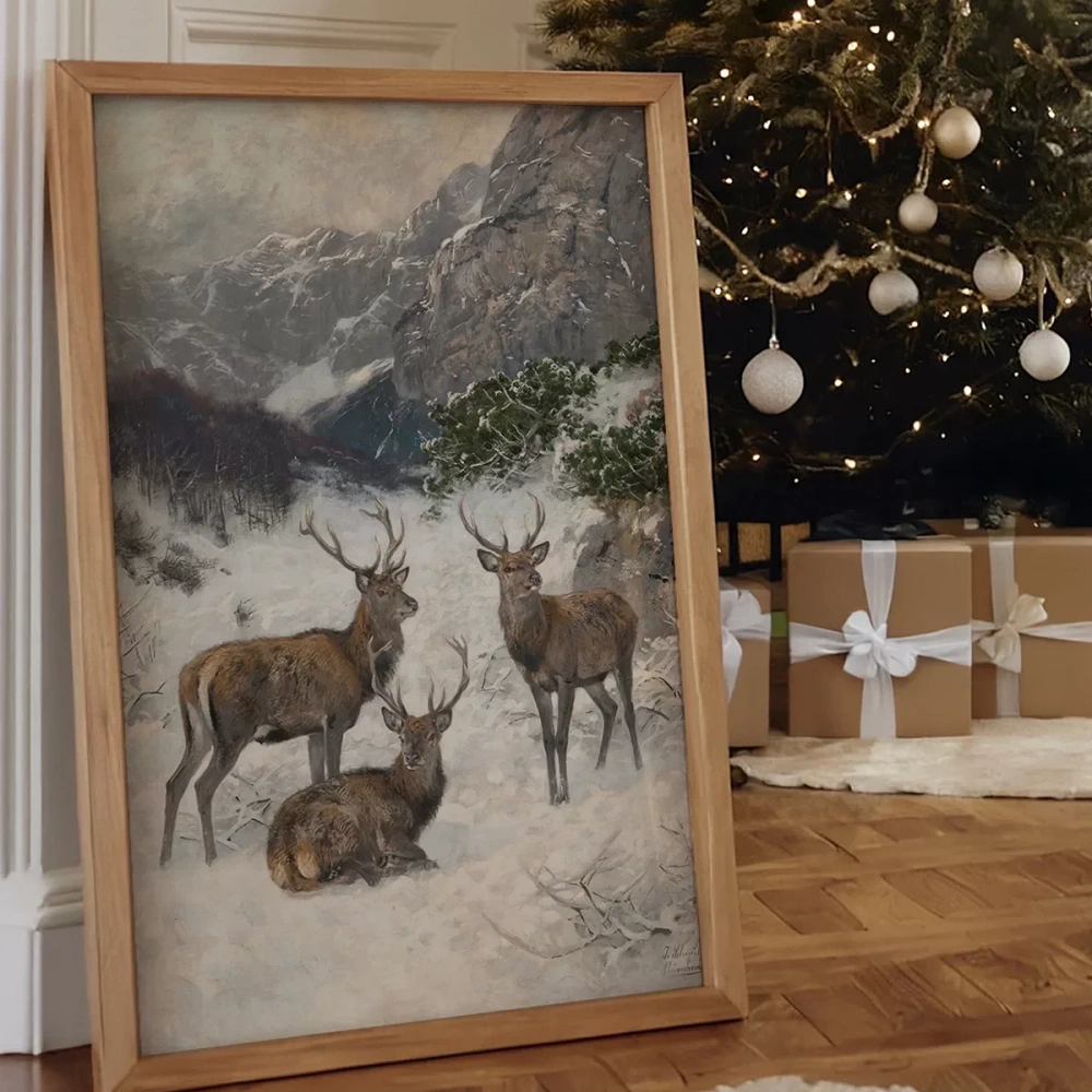 Dağ Geyikleri Sanat Poster