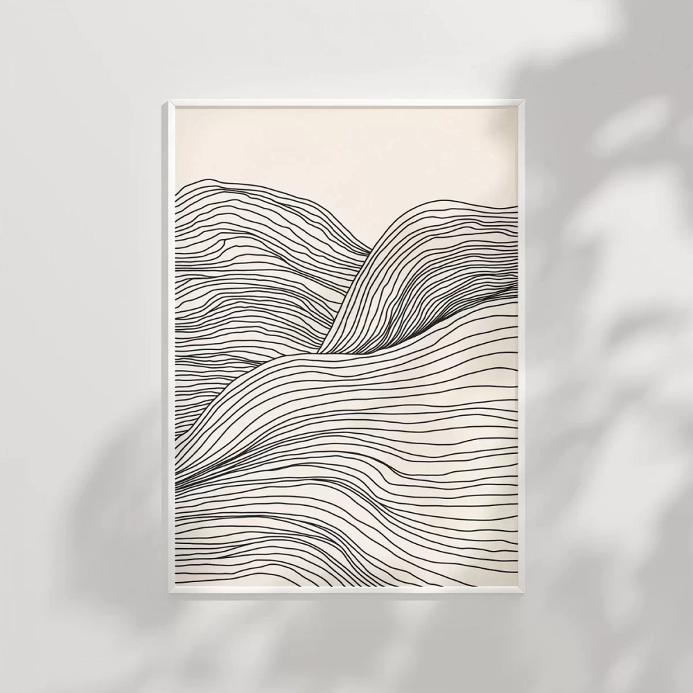 Dalga Formlu Modern Poster