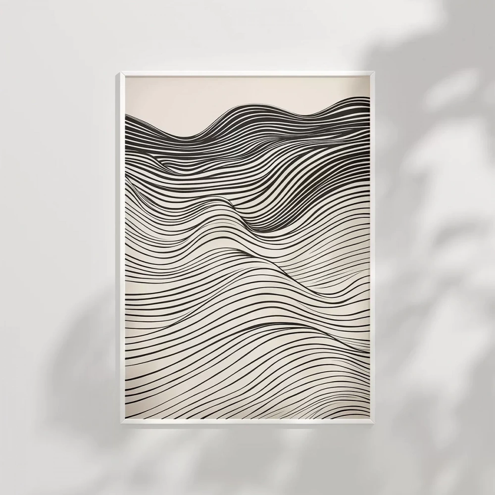 Dalgalı Çizgiler Soyut Sanat Poster