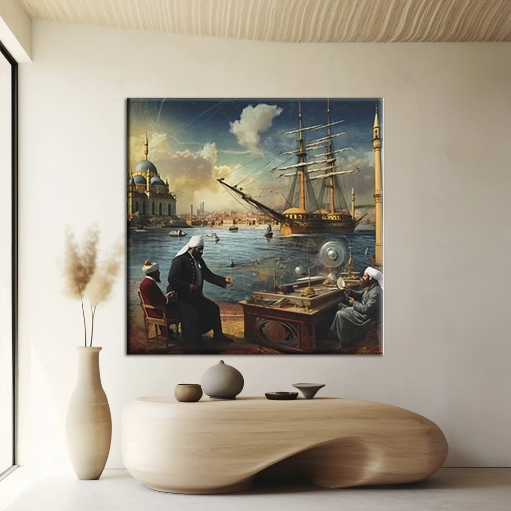 Deniz Feneri Yanında Kanvas Tablo