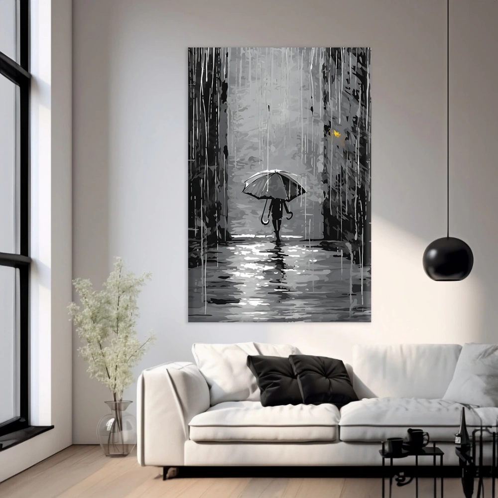 Yağmur Altında Yalnızlık Kanvas Tablo