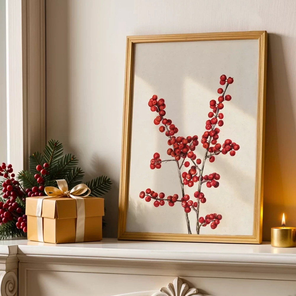 Doğal Tonlarda Yeni Yıl Dekoru Poster